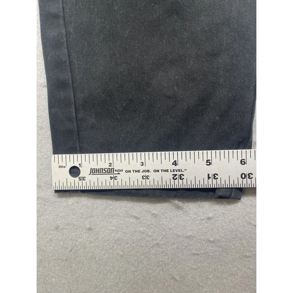 Plaid & Plain Skinny Fit Chino Pants Men's 33x28 Black Stretch Cotton Casual